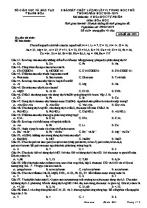 Đề khảo sát chất lượng môn Hóa học Lớp 12 - Mã đề 003 - Năm học 2018-2019 - Sở giáo dục và đào tạo Thanh Hóa
